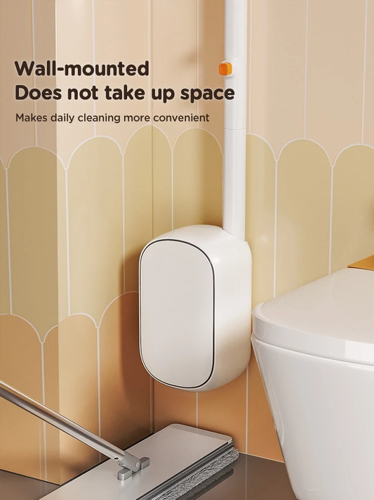 Disposable Toilet Brush Set Wall-Mounted Full Coverage 360°Clean Quick-Release Head SwapComes with bracket and interchangeable head