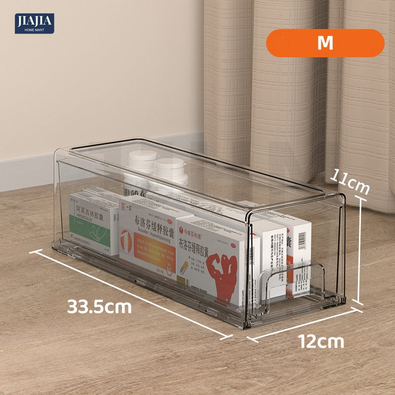 <Premium Acrylic> Medicine box family drawer type large capacity multi-layerem ergency First Aid Box Kit Japanese house