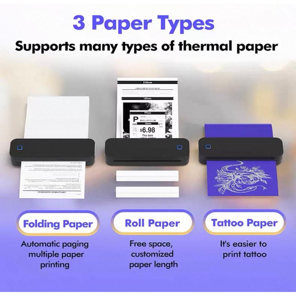 【Support A4 Size】Portable A4 Thermal Printer,DPI Wireless Bluetooth Thermal Printer,Compatible With A5/B5/Letter