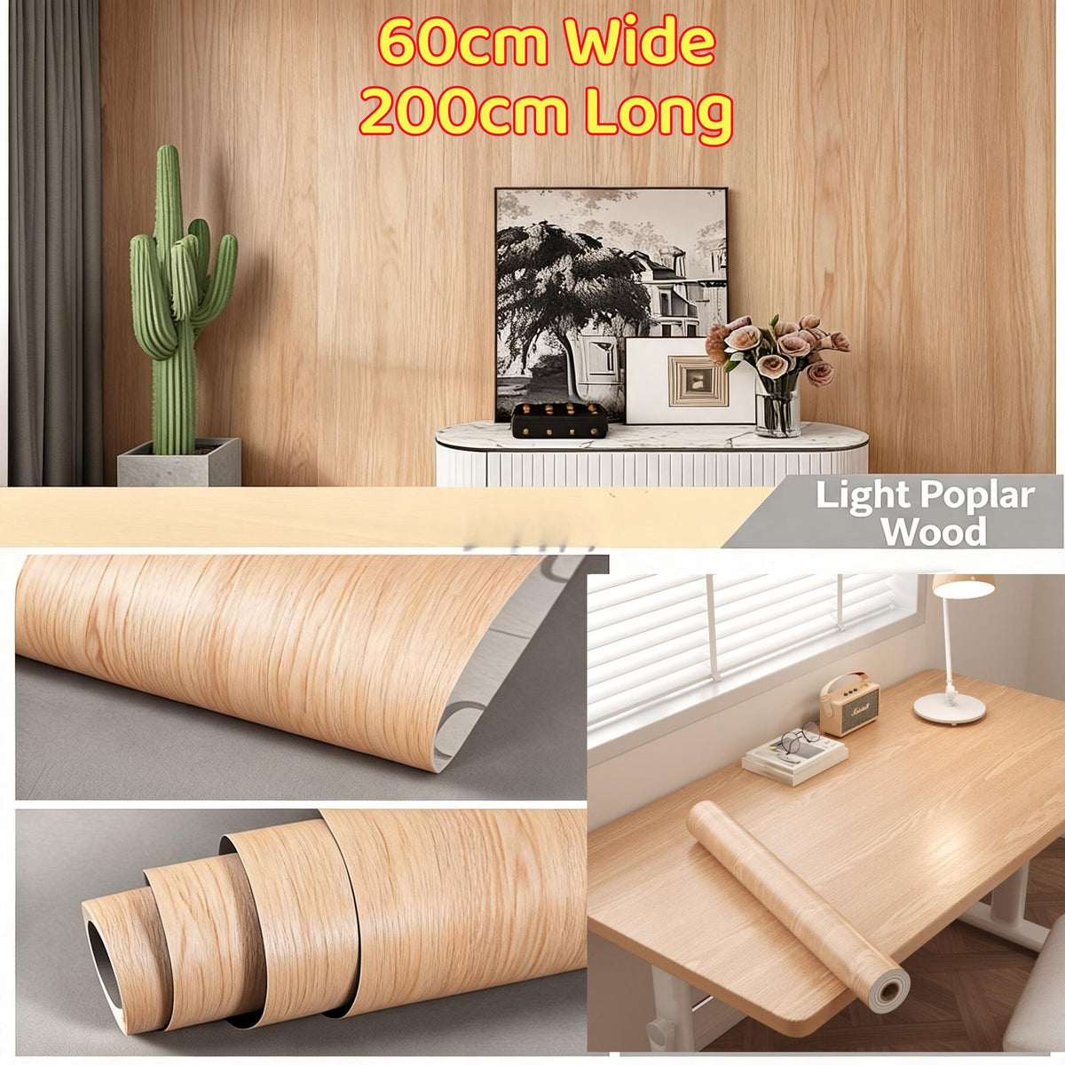 [SG Stock] 2 Meter Long Multi-Colour Self-Adhesive Wallpaper Table Paper Room Wall Paper Baby Room Design Wall Paper