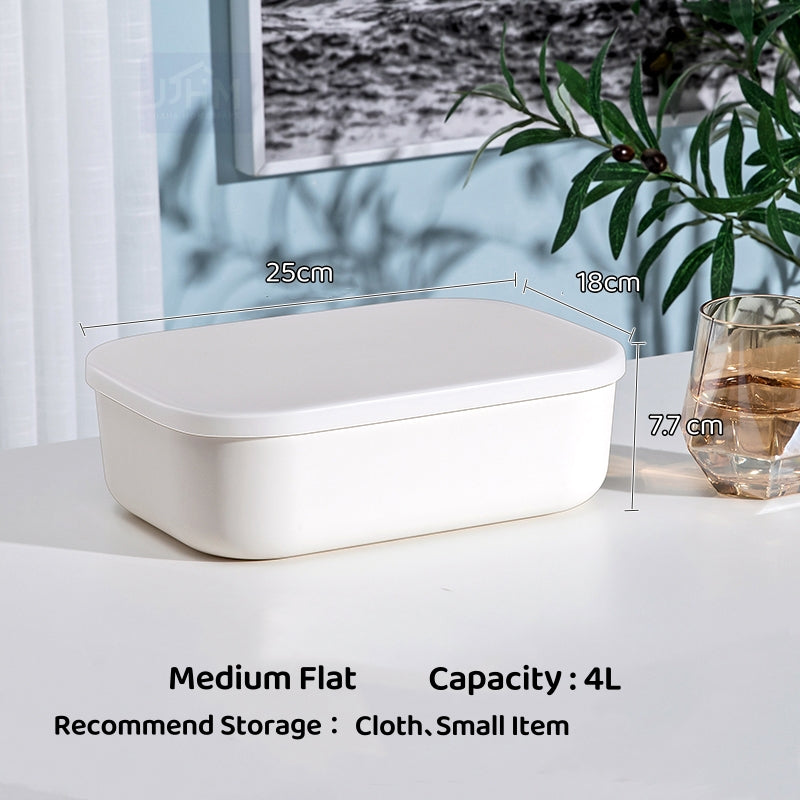 Ready Stock Stackable Storage Box Dustproof With Lid Makeup Toys Home Cabinet Organizer Kitchen Sorting Container