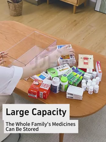 <Buy 3 Free 1> Premium Acrylic Medicine box family drawer type large capacity multi-layerem ergency First Aid Box Kit Japanese house