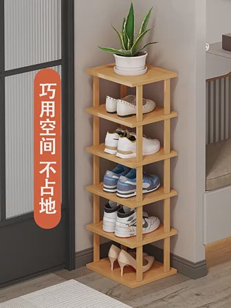 DIY Stackable Shoe Rack Multi-Layer Storage Free Combination Outdoor Bamboo Wooden Cabinet Organizer Storag Shelf