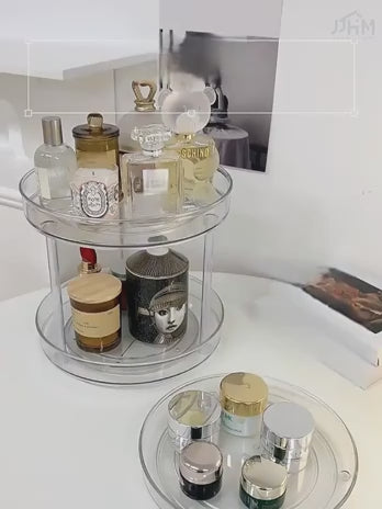 360 Degree Rotating Fashion Acrylic Transparent Cosmetic Storage Box Desktop Dressing Table