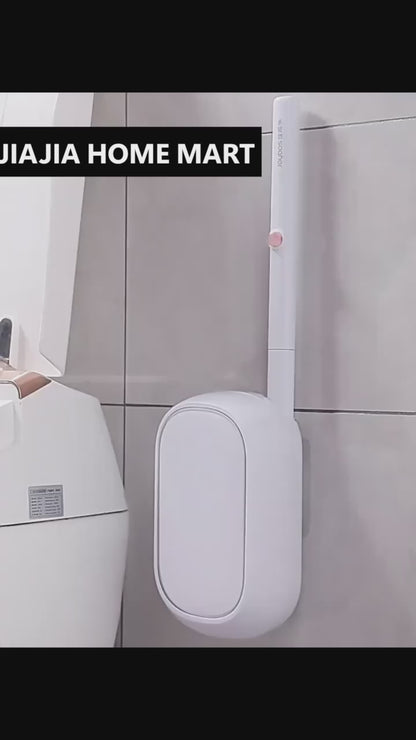 Disposable Toilet Brush Set Wall-Mounted Full Coverage 360°Clean Quick-Release Head SwapComes with bracket and interchangeable head