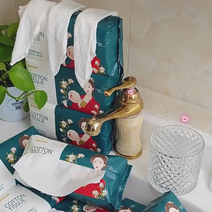 <Premium Cotton> Disposable Facial Towel, Makeup Remover Tissue, Towel, Large and Thick wipes