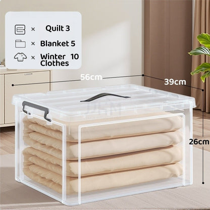 NND Transparent Storage Box Extra Large Thick Plastic Storage Box Household Clothes Toy Storage Box With Lid