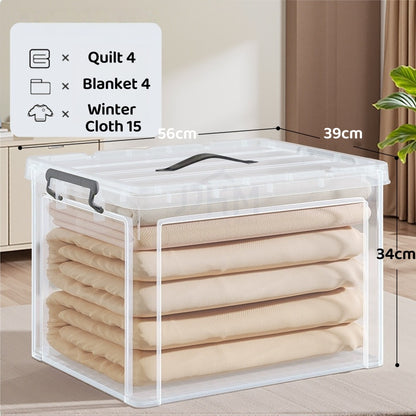 NND Transparent Storage Box Extra Large Thick Plastic Storage Box Household Clothes Toy Storage Box With Lid
