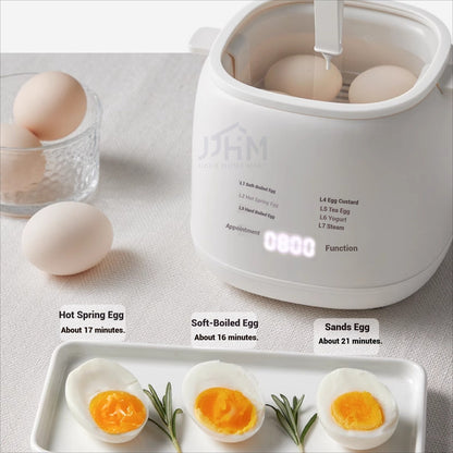 NDD [Sg Seller]Egg with Steamer 7 Mode Intelligent Egg Boiler Egg Steamer Automatic Power Off Hard Boiled Egg Breakfast