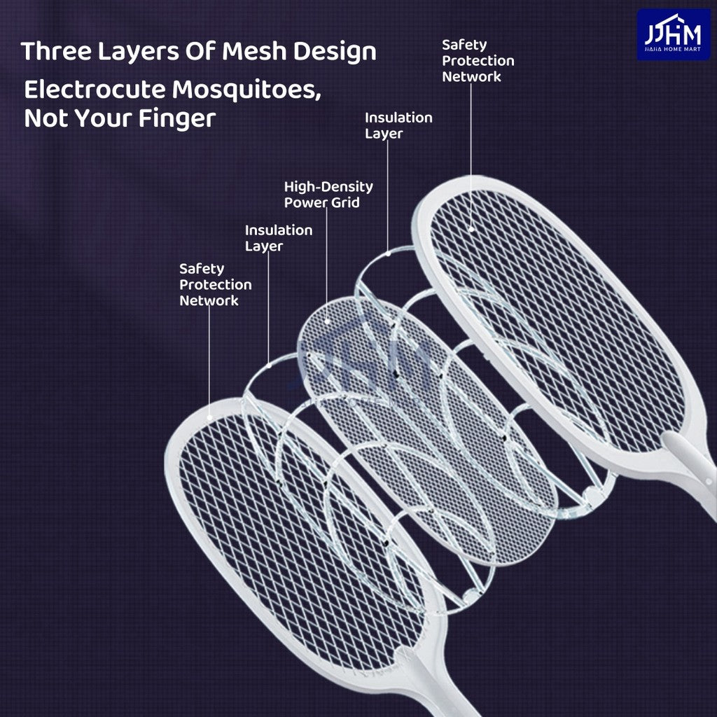 [SG Stock] Update 3in1 Electric Insect Mosquito Racket Mosquito Swatter Killer USB Rechargeable LED Lamp 電蚊拍