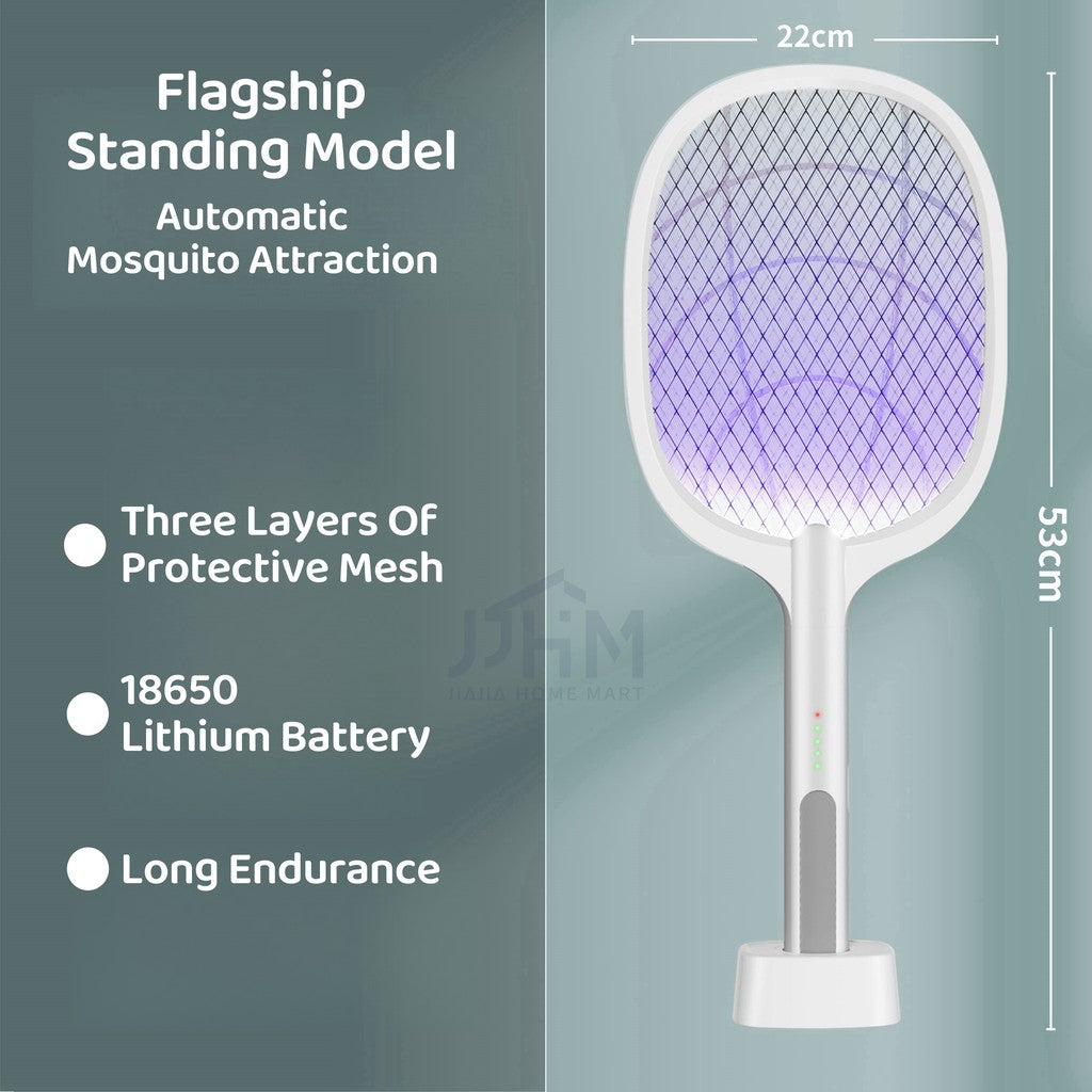 [SG Stock] Update 3in1 Electric Insect Mosquito Racket Mosquito Swatter Killer USB Rechargeable LED Lamp 電蚊拍