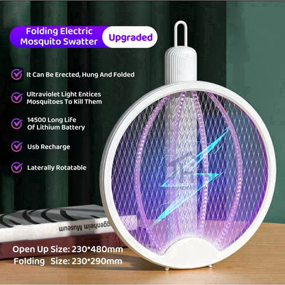 [SG Stock] Update 3in1 Electric Insect Mosquito Racket Mosquito Swatter Killer USB Rechargeable LED Lamp 電蚊拍