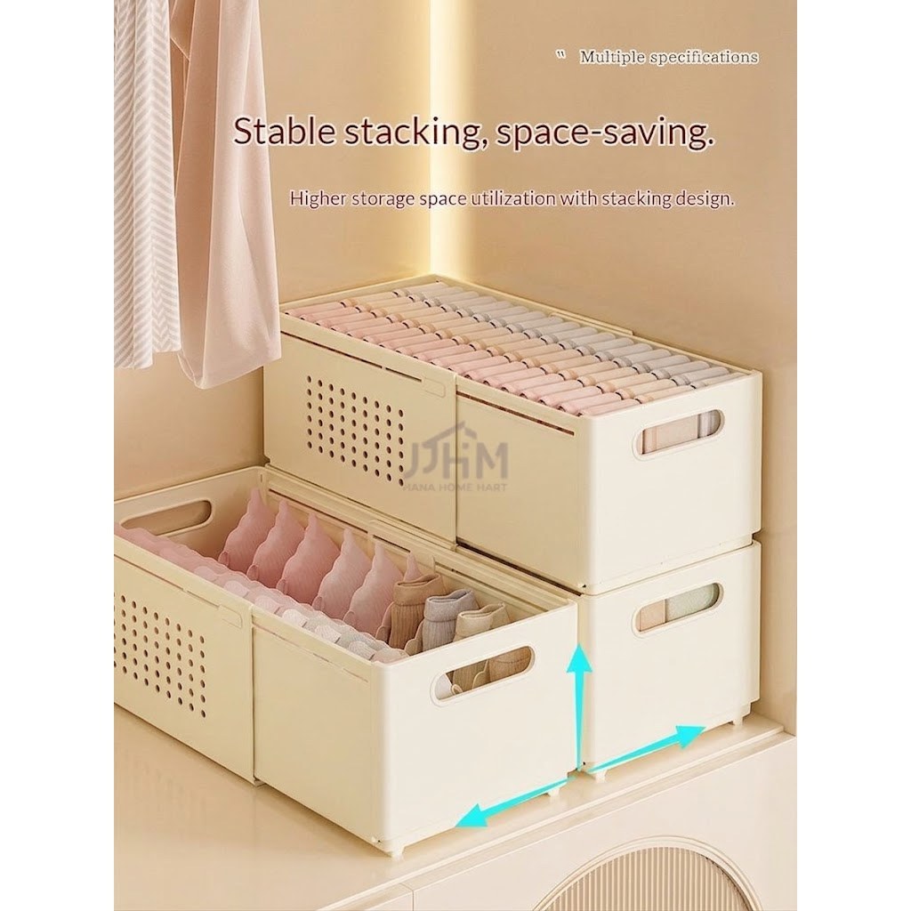 Retractable Wardrobe Storage Box for Clothes Bed Sheet Foldable Stackable Plastic Organization Socks Bra Underwear