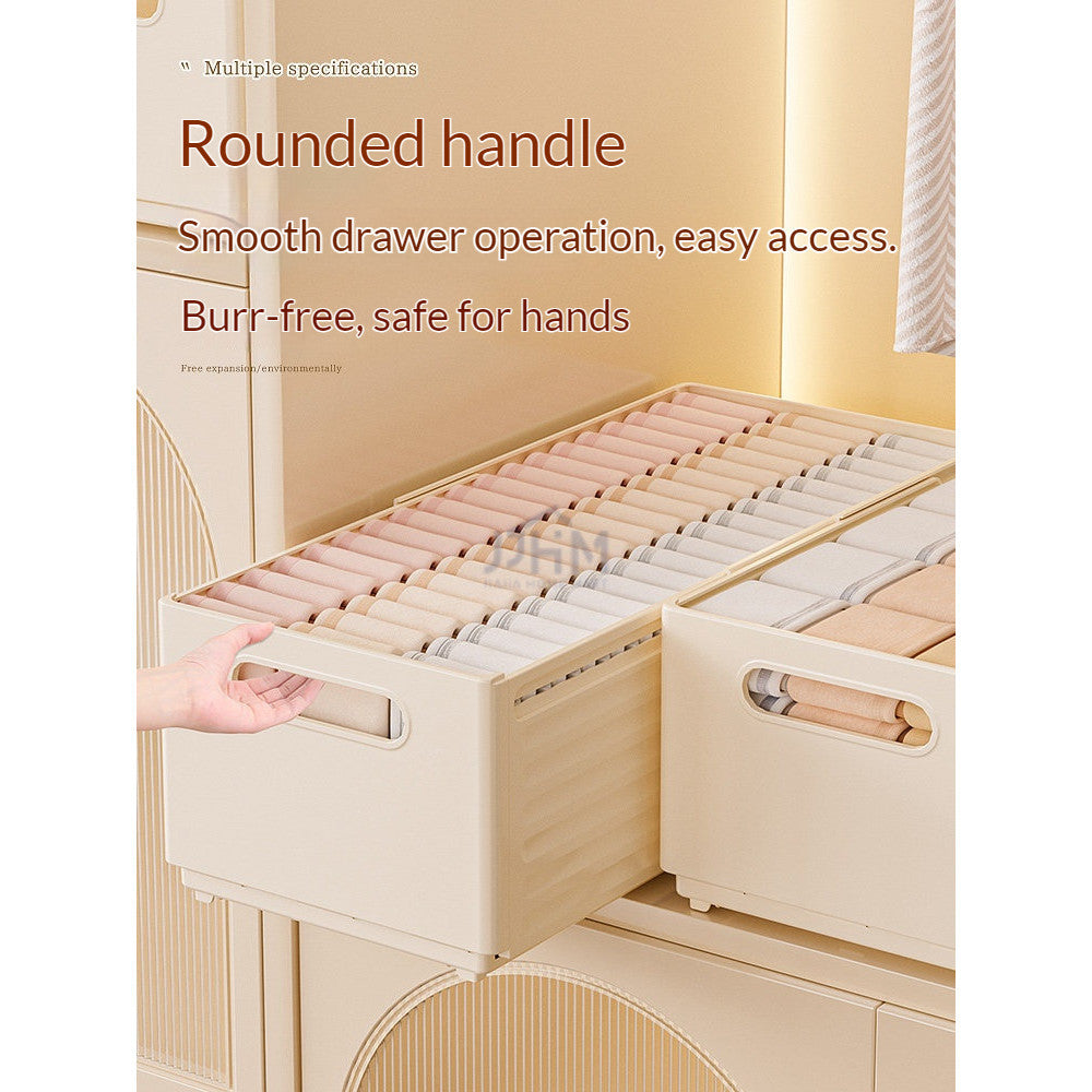 Retractable Wardrobe Storage Box for Clothes Bed Sheet Foldable Stackable Plastic Organization Socks Bra Underwear