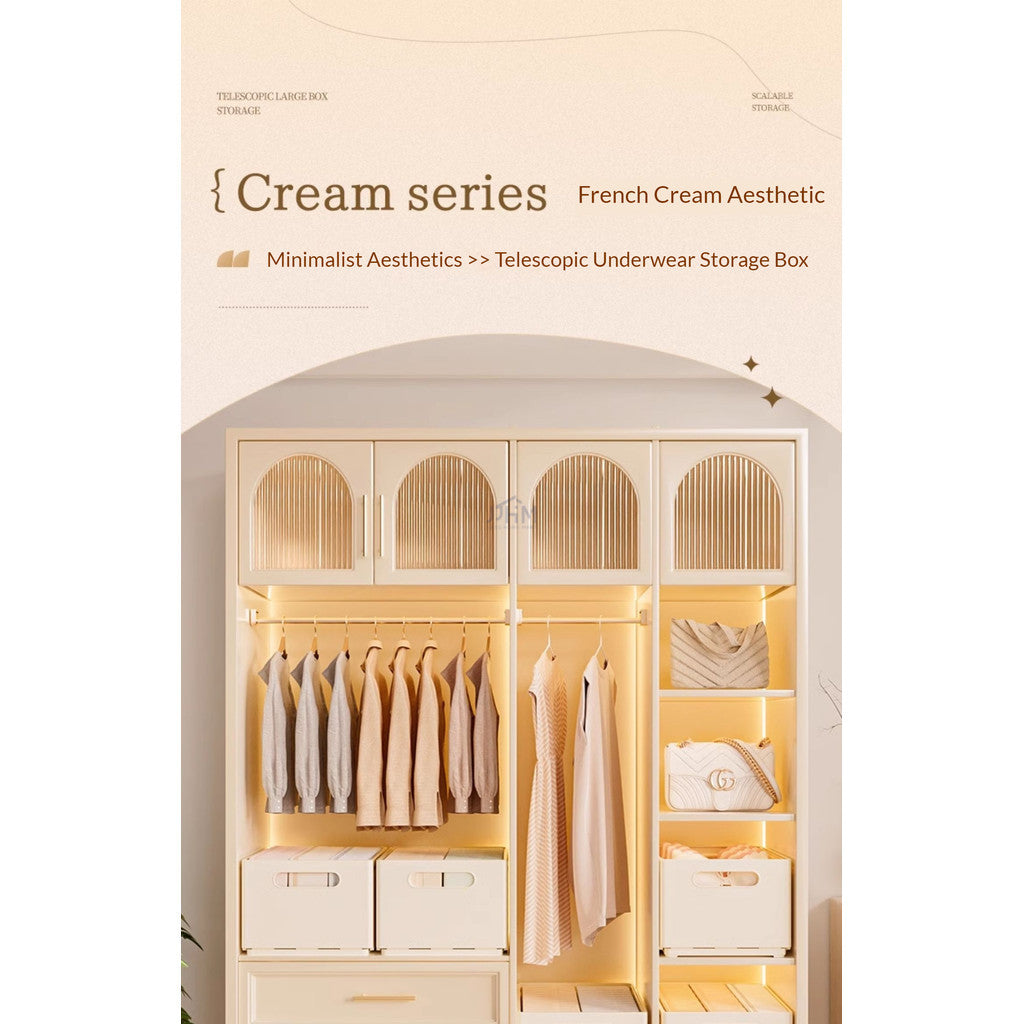 Retractable Wardrobe Storage Box for Clothes Bed Sheet Foldable Stackable Plastic Organization Socks Bra Underwear