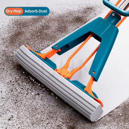 Enlarge 34cm Sponge Mop Quick Dry Head Free Hand wash Folding Water-Absorbent Squeeze Dry Rubber Mop