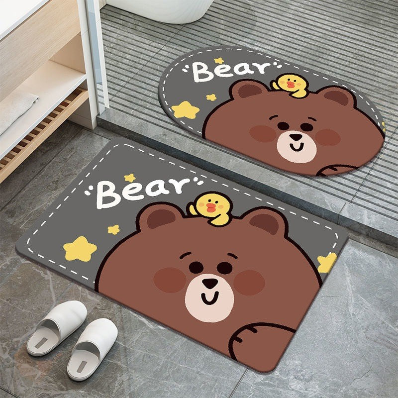 SG IN STOCK Diatom Mud Absorbent Pad Toilet Floor Quick-Drying Mat Non-slip Bathroom floor mat - Super Water Absorbent