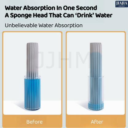 Enlarge 34cm Sponge Mop Quick Dry Head Free Hand wash Folding Water-Absorbent Squeeze Dry Rubber Mop
