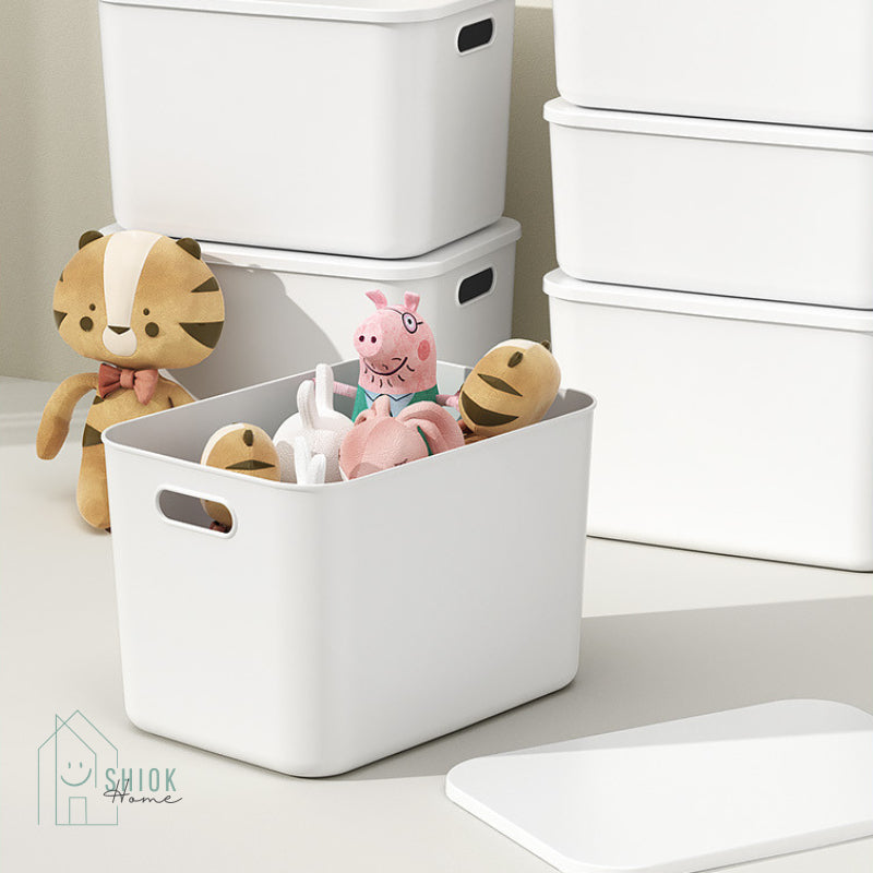 Ready Stock Stackable Storage Box Dustproof With Lid Makeup Toys Home Cabinet Organizer Kitchen Sorting Container