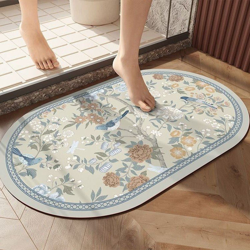 SG IN STOCK Diatom Mud Absorbent Pad Toilet Floor Quick-Drying Mat Non-slip Bathroom floor mat - Super Water Absorbent
