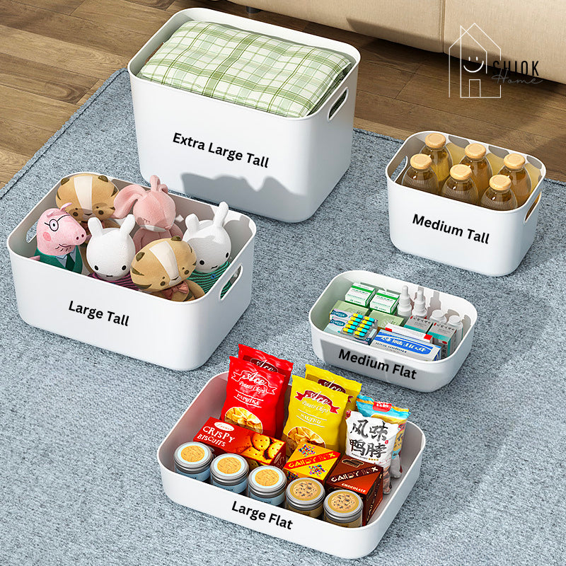 Ready Stock Stackable Storage Box Dustproof With Lid Makeup Toys Home Cabinet Organizer Kitchen Sorting Container