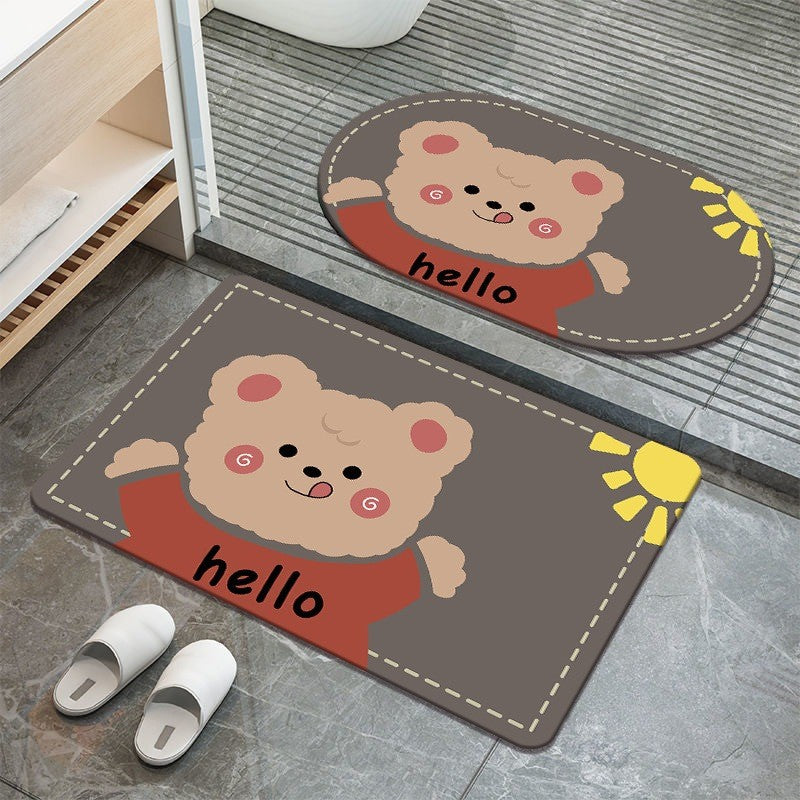 SG IN STOCK Diatom Mud Absorbent Pad Toilet Floor Quick-Drying Mat Non-slip Bathroom floor mat - Super Water Absorbent