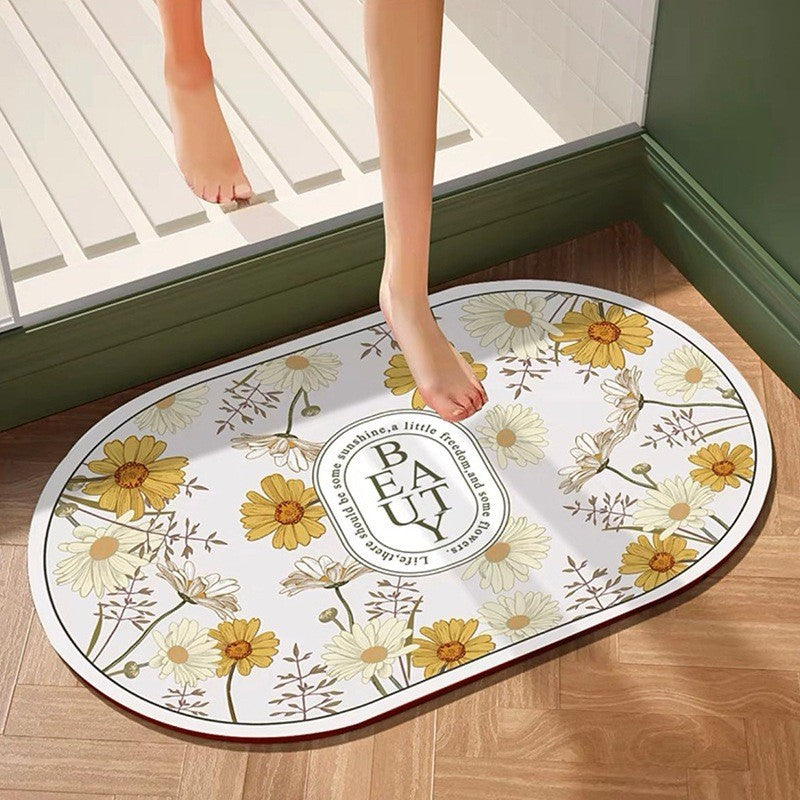 SG IN STOCK Diatom Mud Absorbent Pad Toilet Floor Quick-Drying Mat Non-slip Bathroom floor mat - Super Water Absorbent