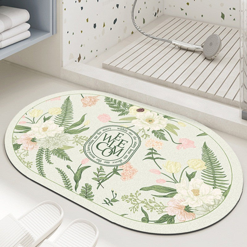 SG IN STOCK Diatom Mud Absorbent Pad Toilet Floor Quick-Drying Mat Non-slip Bathroom floor mat - Super Water Absorbent