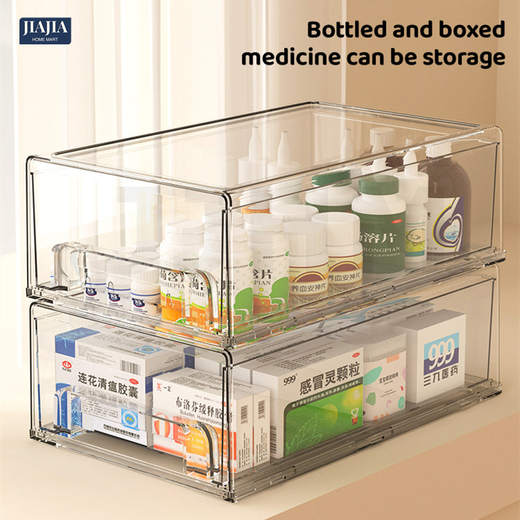 <Premium Acrylic> Medicine box family drawer type large capacity multi-layerem ergency First Aid Box Kit Japanese house