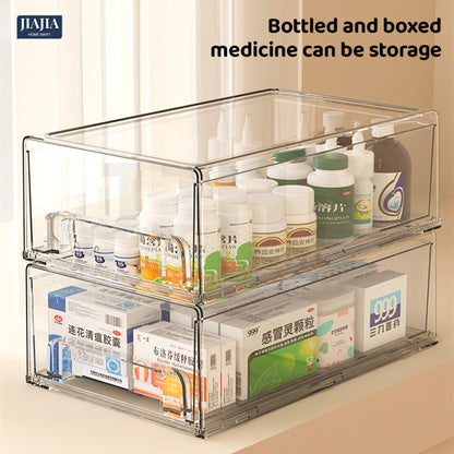 <Buy 3 Free 1> Premium Acrylic Medicine box family drawer type large capacity multi-layerem ergency First Aid Box Kit Japanese house