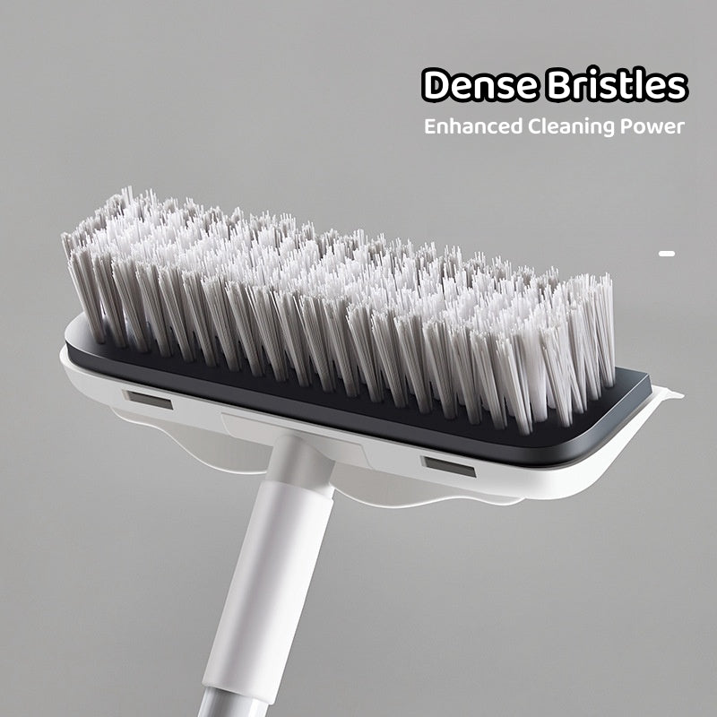 Flat Floor Brush Hard Bristle Bathroom Long Handle Cleaning Floor Carpet Toilet Brush, Floor Brush Scraper No Dead Corner