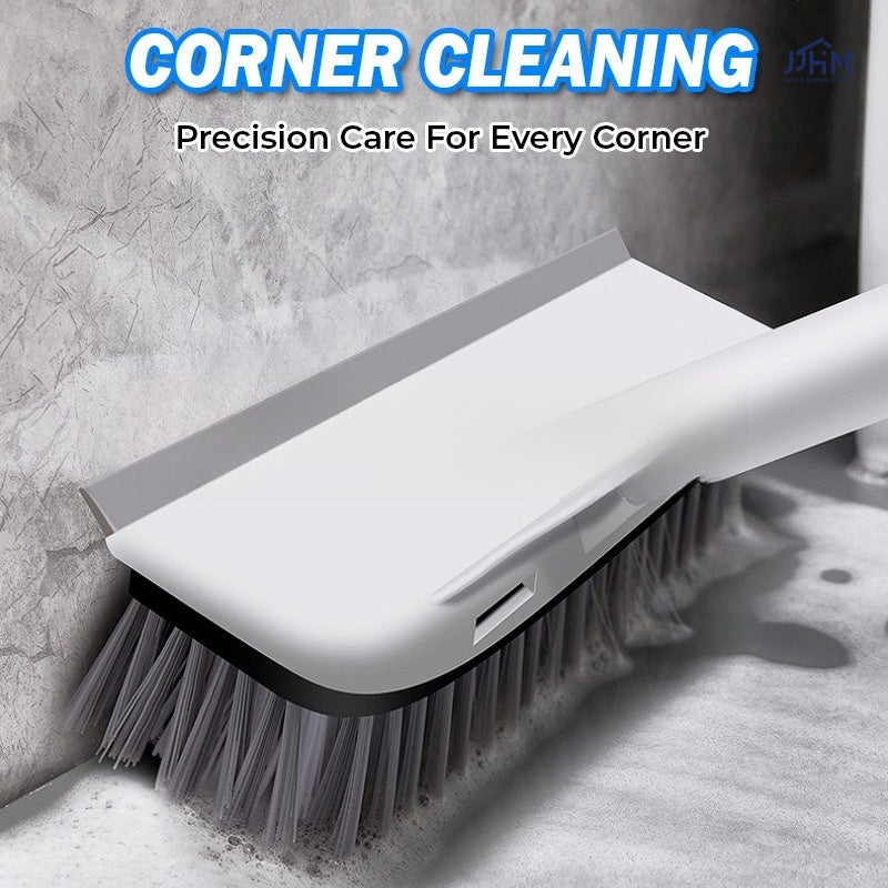 Flat Floor Brush Hard Bristle Bathroom Long Handle Cleaning Floor Carpet Toilet Brush, Floor Brush Scraper No Dead Corner