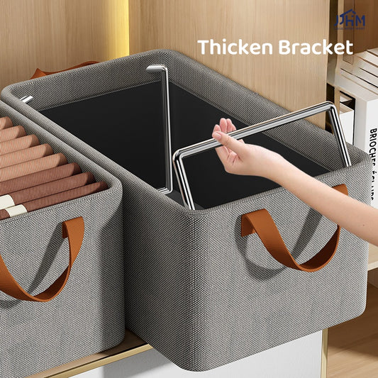 Antibacterial & Odorless Cationic fabric folding clothing storage box Wardrobe layering organizer large capacity