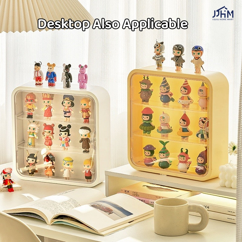 Doll Toy Display Storage Box Wall-Mounted Magnetic Transparent Dustproof Cabinet Organizer Display Case