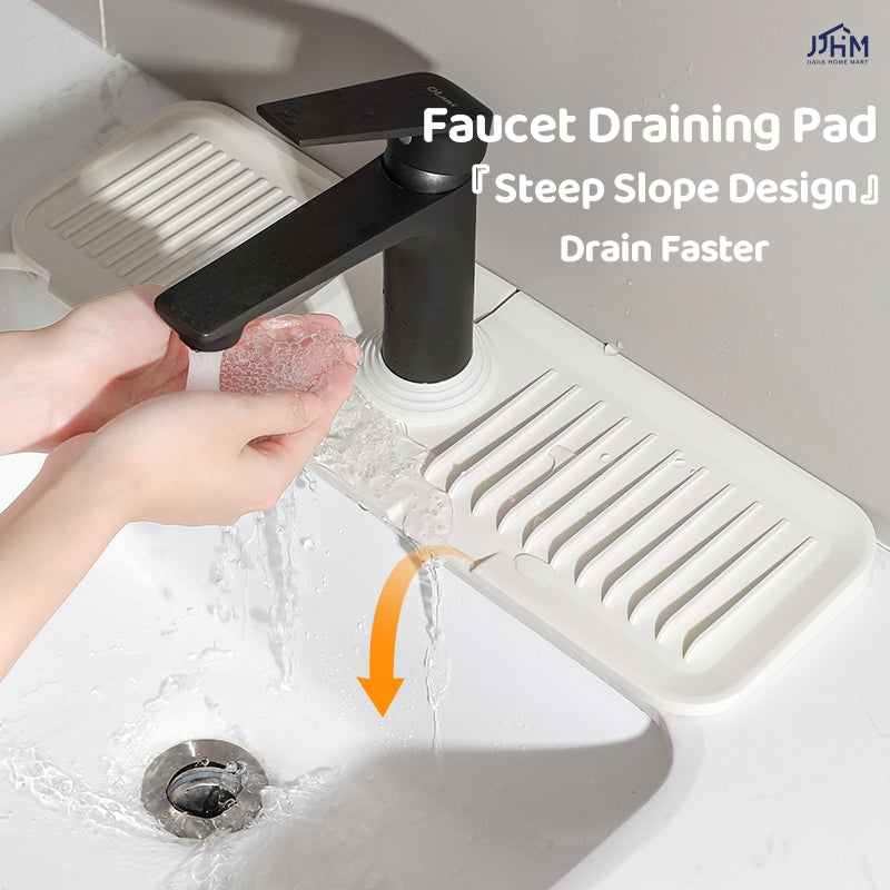 Sink Silicone Faucet Mat Countertop Protector Kitchen Bathroom Sink Draining Water Catcher Splash