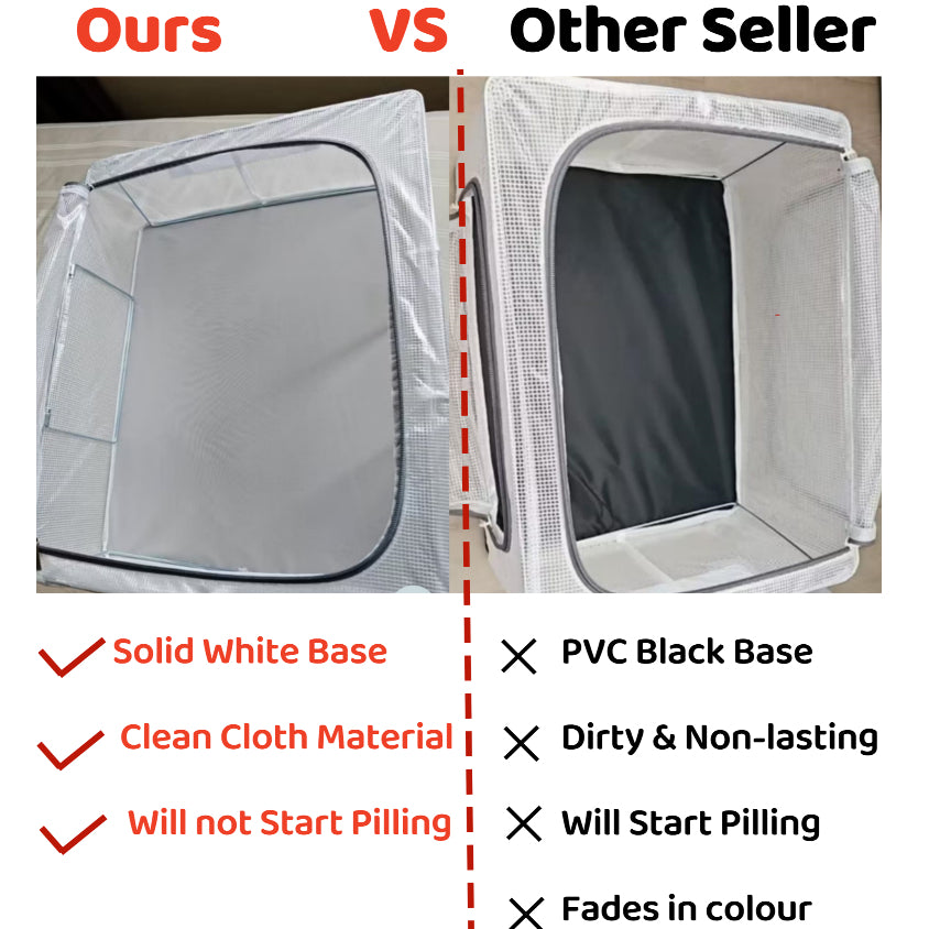 <Buy 5 Free 1> SG SHIP Steel Frame Storage Boxes Foldable Breathable Transparent Clothing Quilt Organizer Dustproof Bag