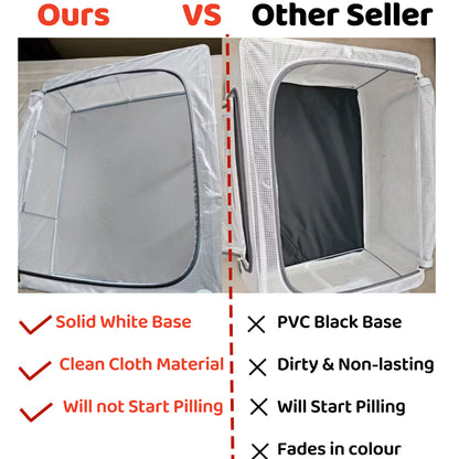 B5F1<Buy 5 Free 1> SG SHIP Steel Frame Storage Boxes Foldable Breathable Transparent Clothing Quilt Organizer Dustproof Bag