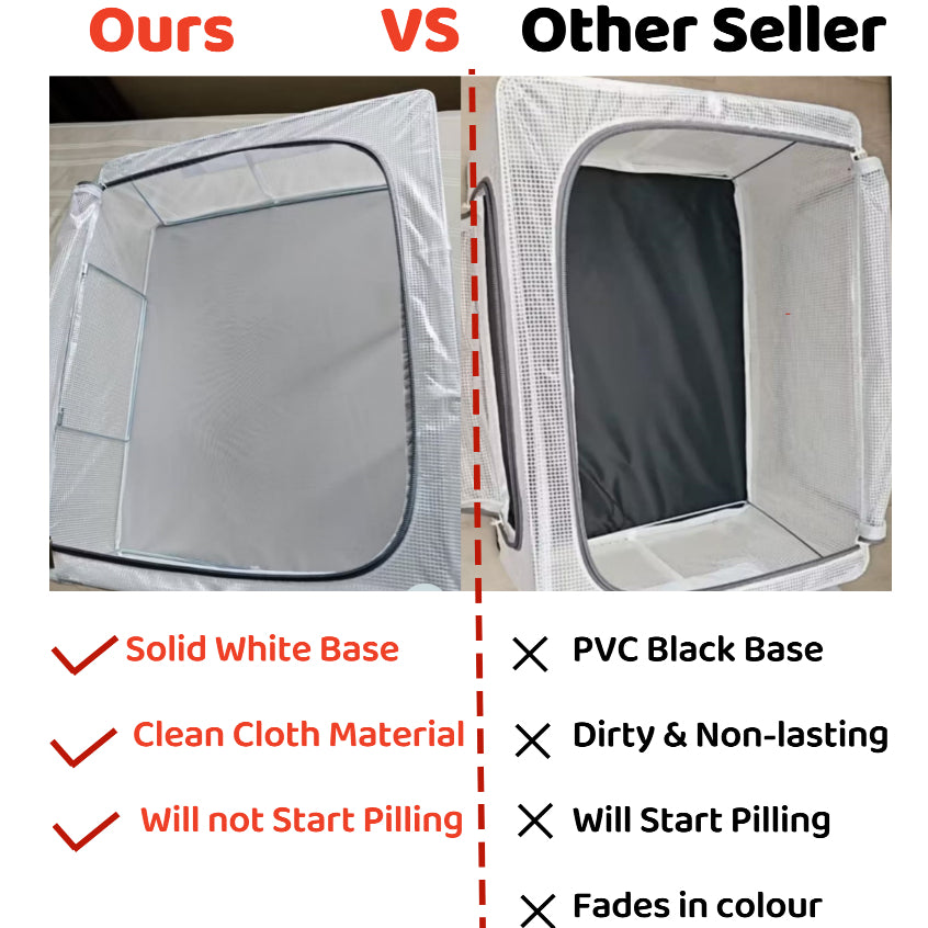 <Buy 5 Free 1> SG Seller Transparent Thickened folding bed bottom steel frame box fabric quilt storage large toy clothes