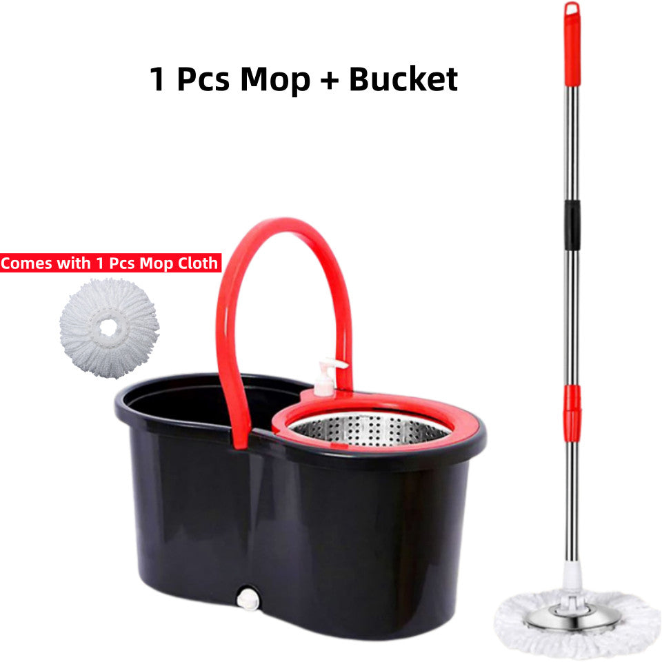 <2026 Upgraded> Microfiber Spin Mop & Bucket Set Self Cleaning Spin Round Flat Mop With Bucket Spin Rinse Dry