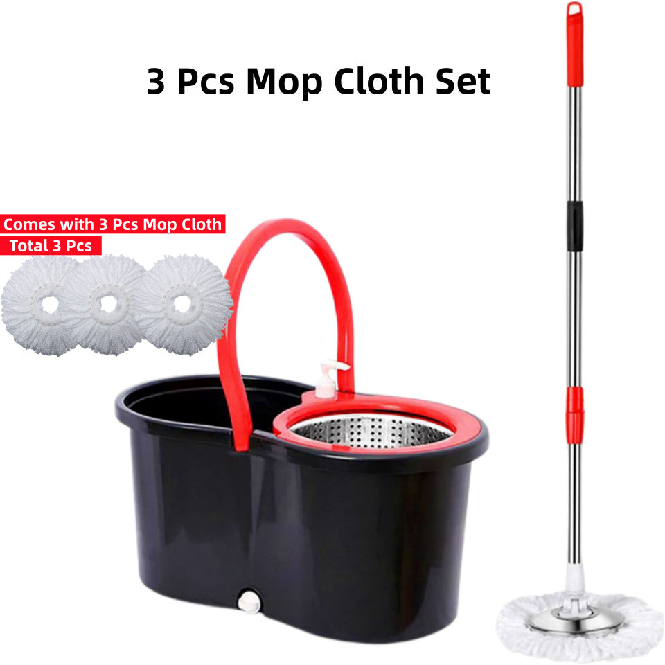 <2026 Upgraded> Microfiber Spin Mop & Bucket Set Self Cleaning Spin Round Flat Mop With Bucket Spin Rinse Dry