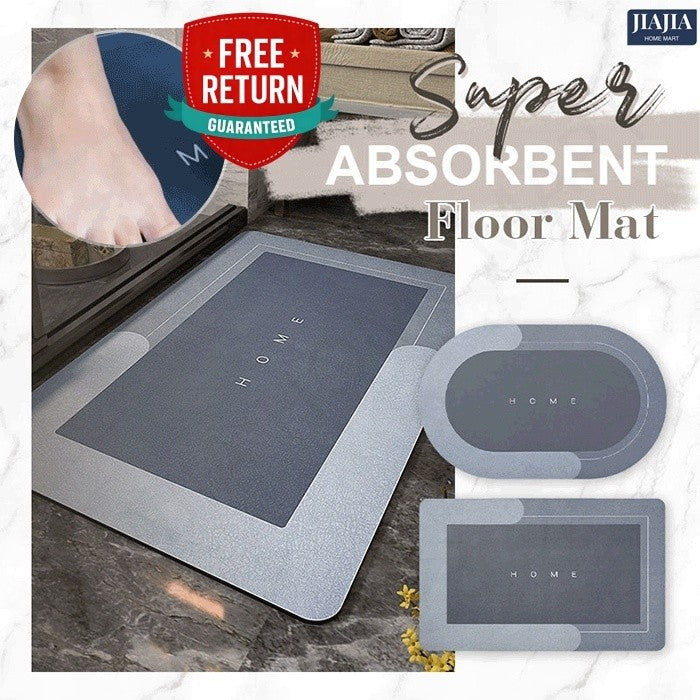 SG IN STOCK Diatom Mud Absorbent Pad Toilet Floor Quick-Drying Mat Non-slip Bathroom floor mat - Super Water Absorbent