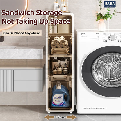 [NO NEED INSTALL] SG 2/3|4 Tier Drawers Slim Storage Cabinet Bathroom Storage Cabinet/Kitchen/Living Room/Space Saving Gap Cabinet