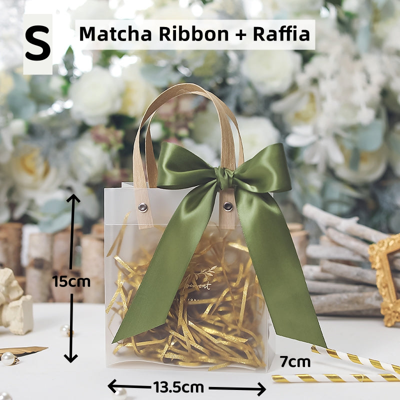 Gift Bag with Ribbon and Raffia Door Gift Bag Thank You Bag Birthday Bag Gift Bag for Wedding and Party Day Teachers' Day