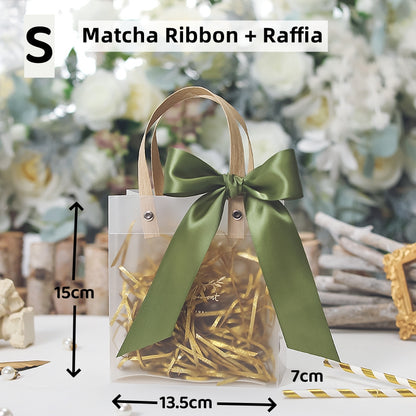Wedding Gift Bag with Ribbon and Raffia Door Gift Bag Thank You Bag Birthday Bag Gift Bag for Wedding and Party Day Teachers' Day