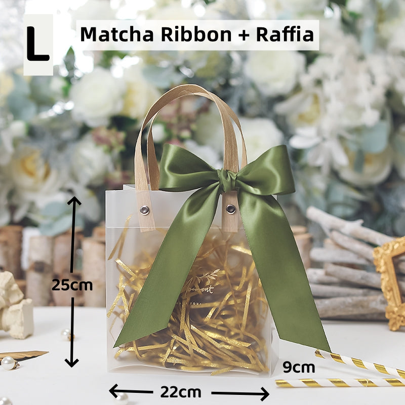 Gift Bag with Ribbon and Raffia Door Gift Bag Thank You Bag Birthday Bag Gift Bag for Wedding and Party Day Teachers' Day