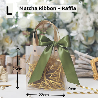 Wedding Gift Bag with Ribbon and Raffia Door Gift Bag Thank You Bag Birthday Bag Gift Bag for Wedding and Party Day Teachers' Day