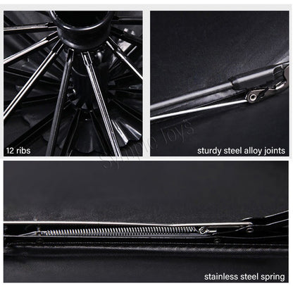 12 Ribs Automatic Umbrella Super Windproof Large Umbrella Auto Open Close