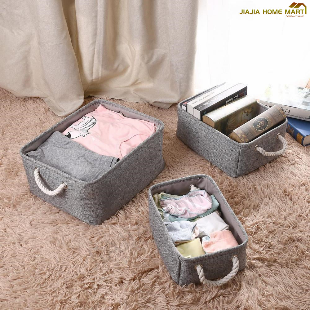 Cotton Linen Folding Storage Basket