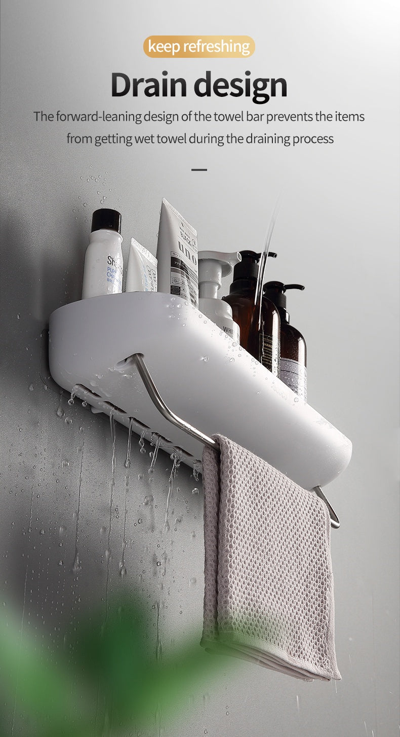 Wall Mounted Bathroom Storage Shelf Rack for Shampoo Bottles Organizer