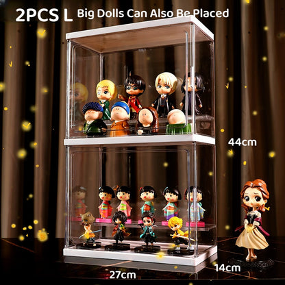 Toy Display Storage Box Transparent Case Storage Box Figure Display Doll Pop Mart Dust Proof Cabinet Jewelry Cosmetic Organiser Figurine